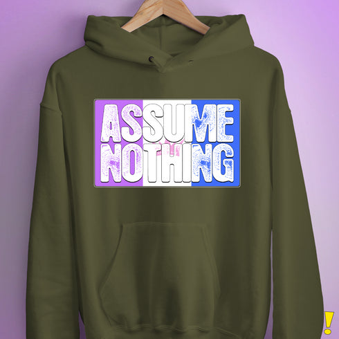 Assume Nothing Drag Pride Flag Hoodie - Army